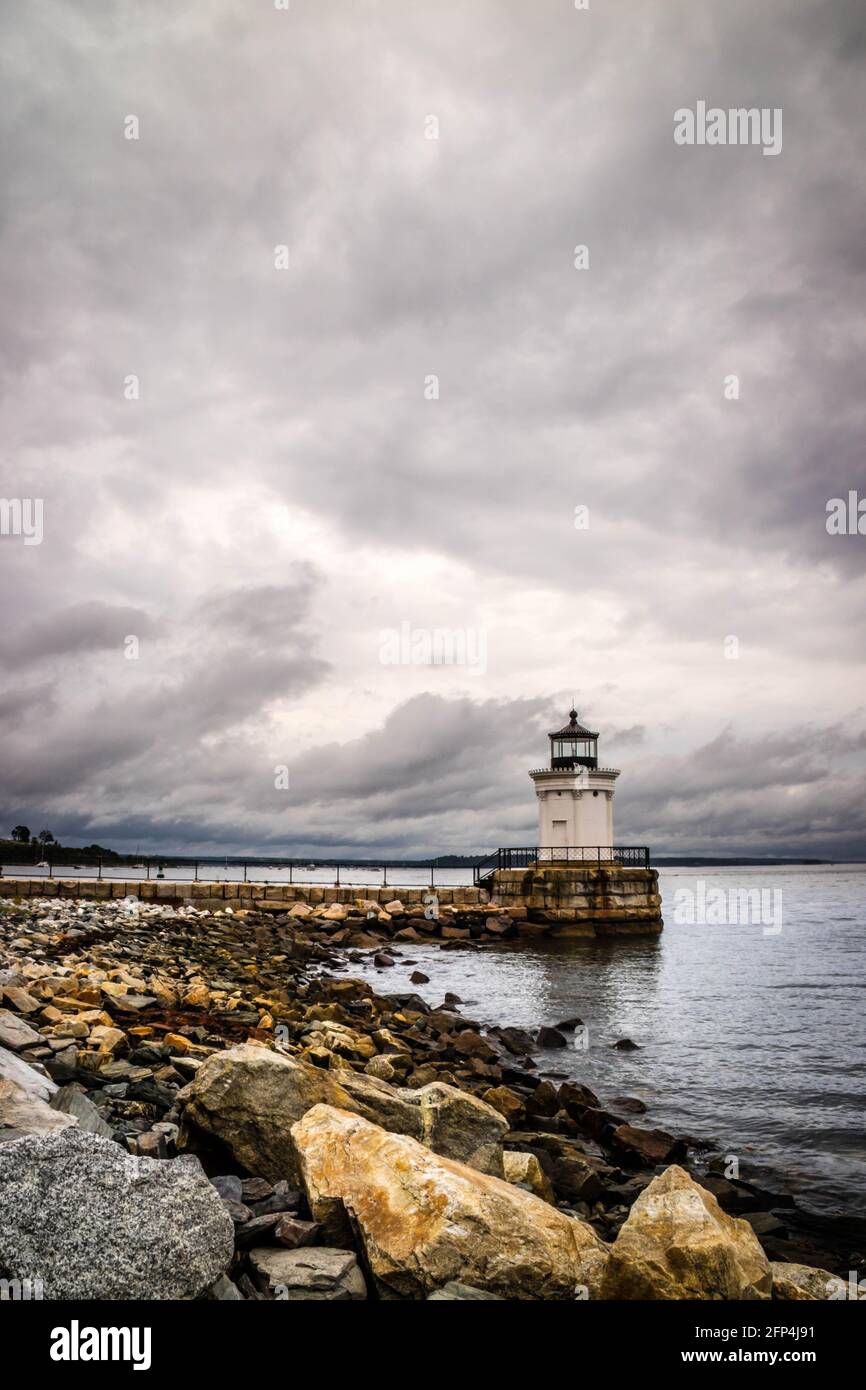 Il Bug Luce faro di Cape Elizabeth, Maine Foto Stock