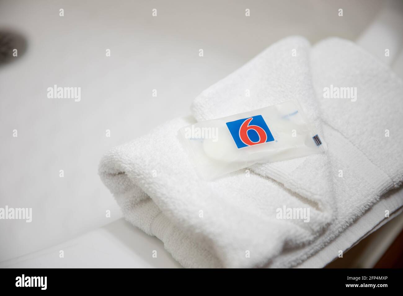 Doccia in un motel 6 in Utah Foto Stock