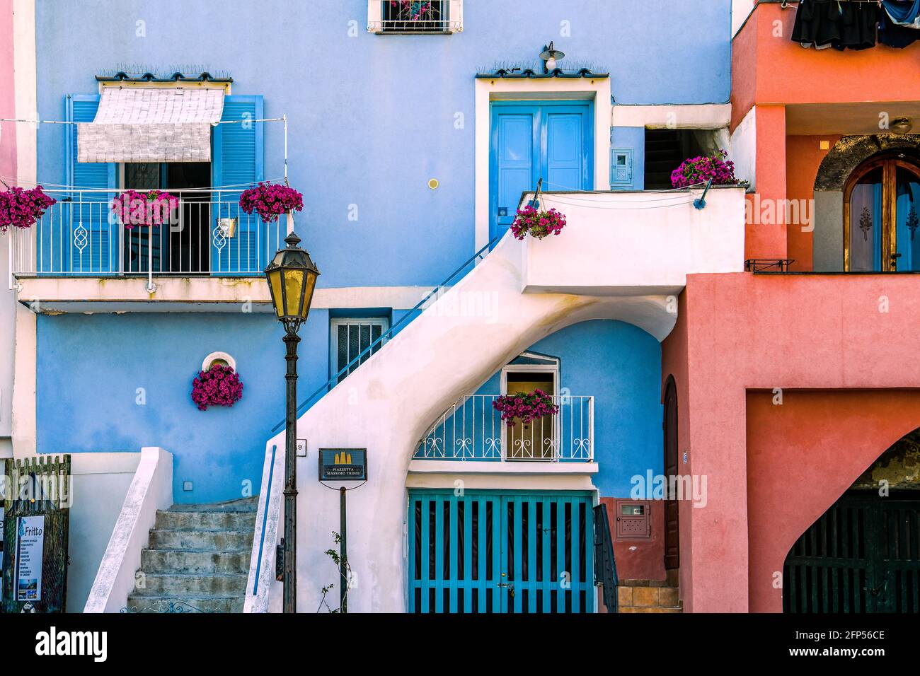 Italia Campania Isola di Procida Villaggio la Corricella Foto Stock