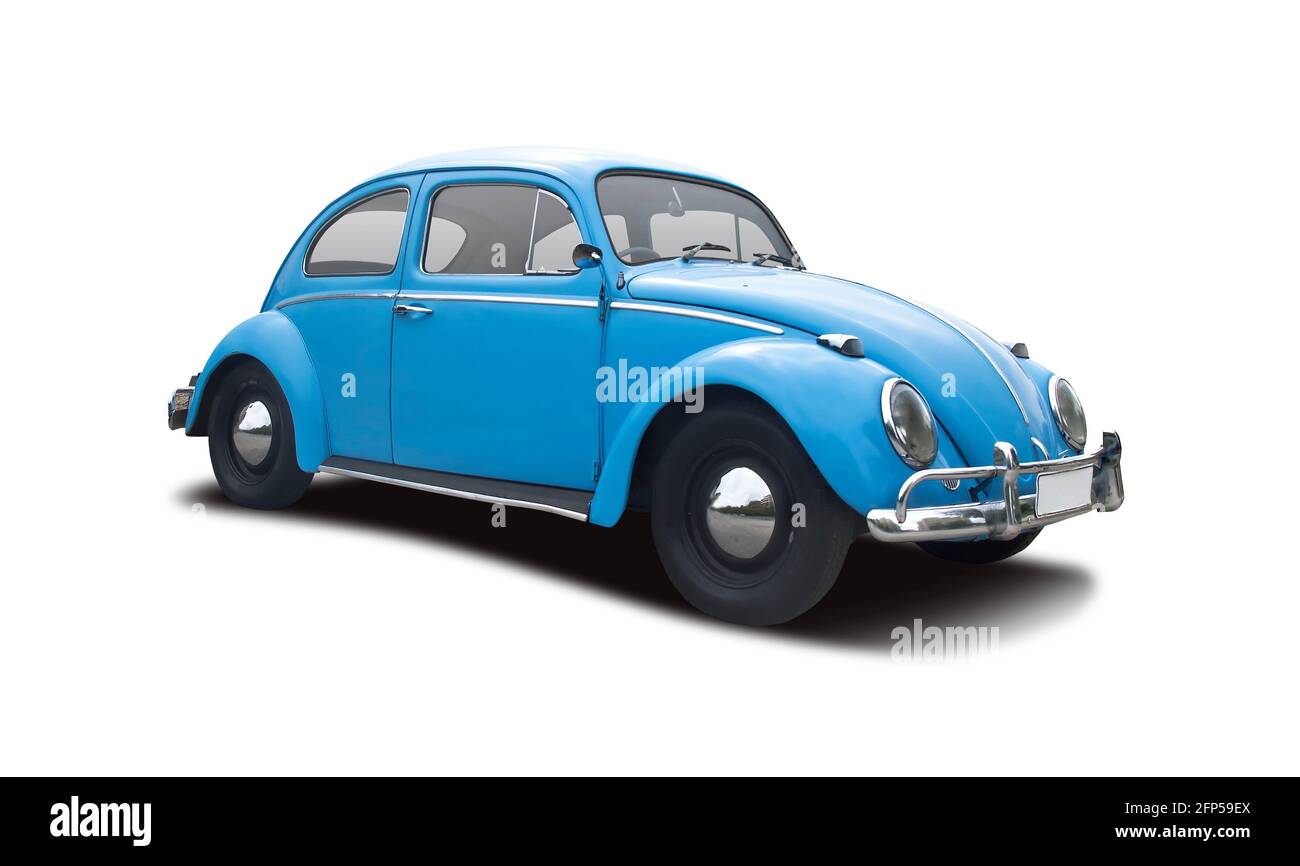 Classic VW Beatle isolato su sfondo bianco Foto Stock