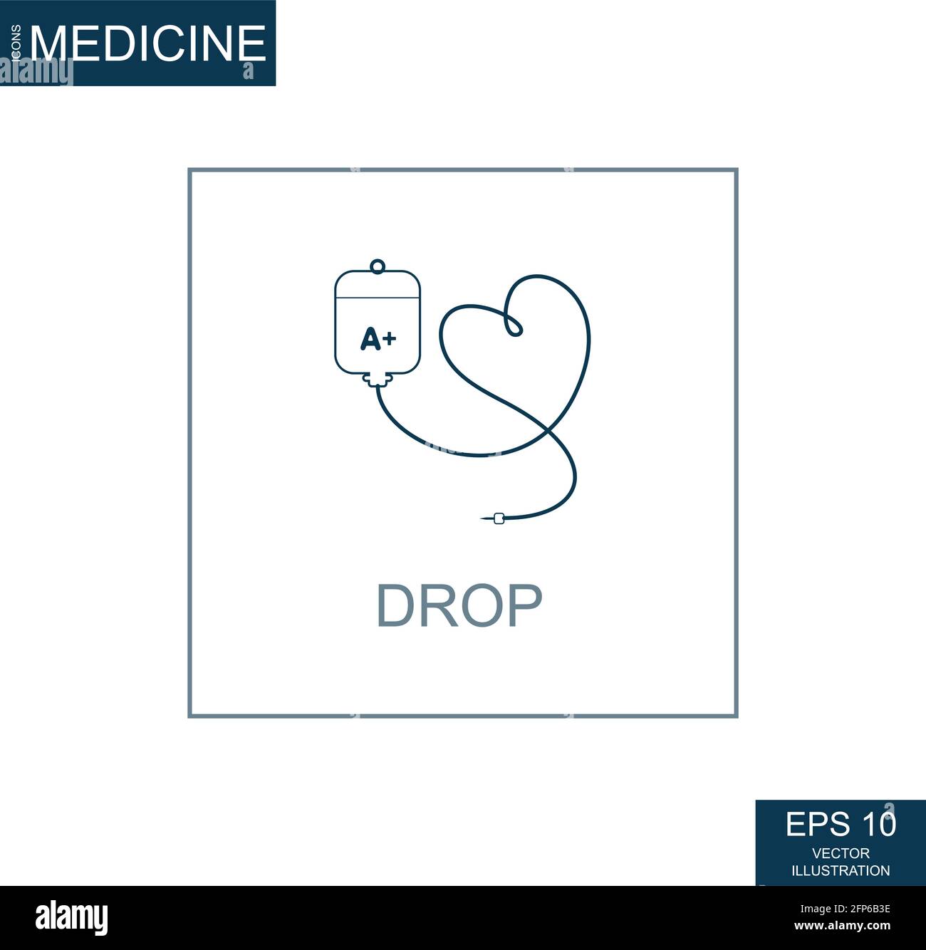 Icona astratta del web, dropper della medicina scientifica - illustrazione vettoriale Illustrazione Vettoriale