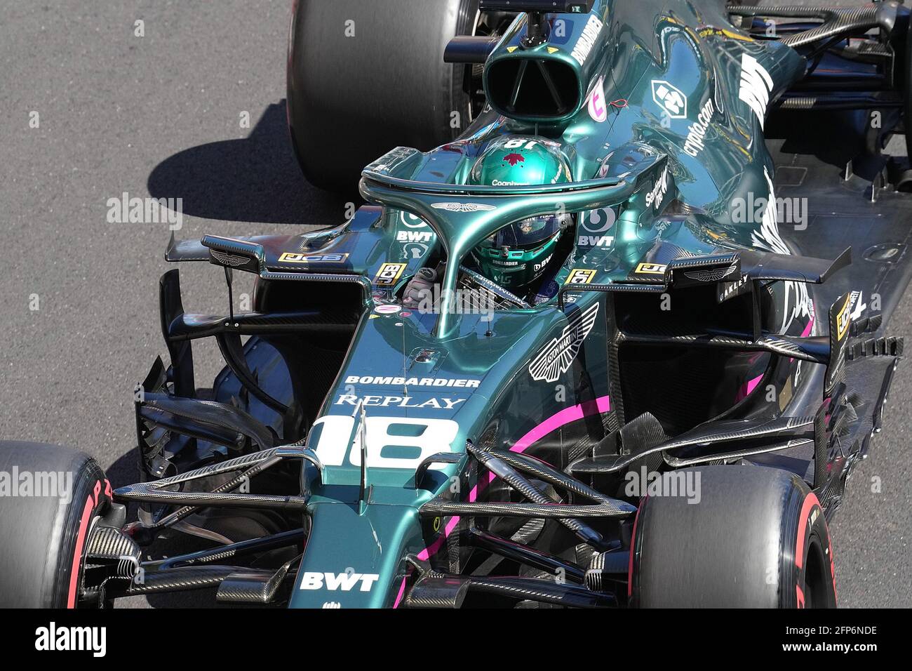 Monaco, Monaco. 20 maggio 2021. Motorsport: Campionato del mondo Formula 1, Gran Premio di Monaco, 2° Libere. Il pilota canadese Lance Stroll del Team Aston Martin in pista. Credit: Hasan Brantic/dpa/Alamy Live News Foto Stock