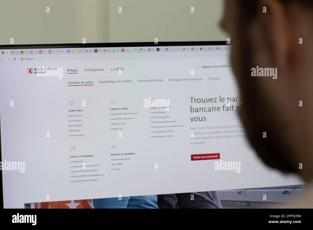 New York, USA - 1 maggio 2021: Banque cantonale du Vallais BCVS sito web della società su schermo, Editoriale illustrativo Foto Stock