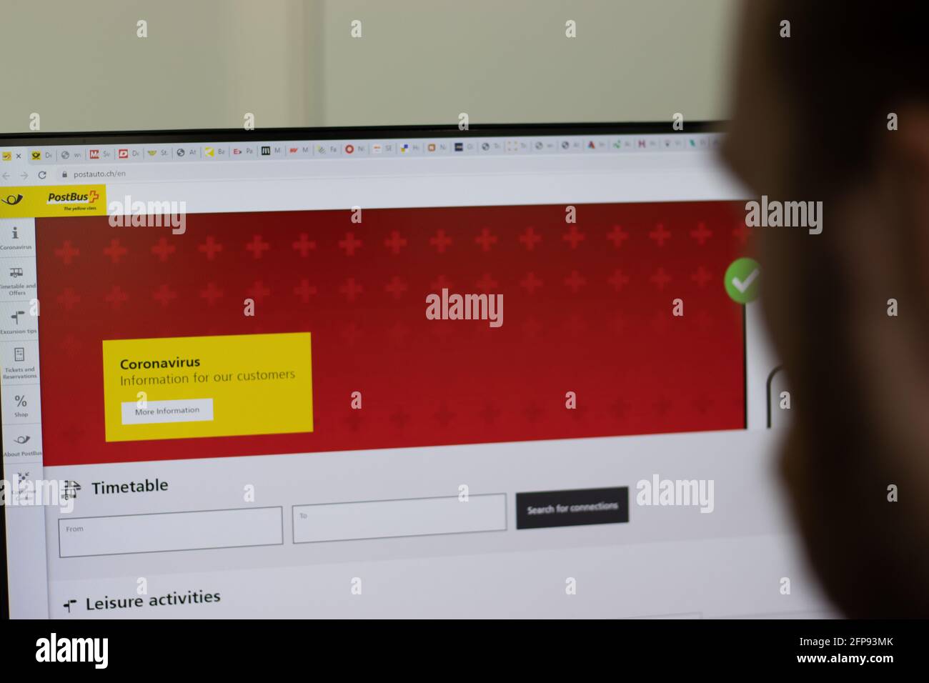New York, USA - 1 maggio 2021: Sito web della società AutoPostale su schermo, editoriale illustrativo Foto Stock