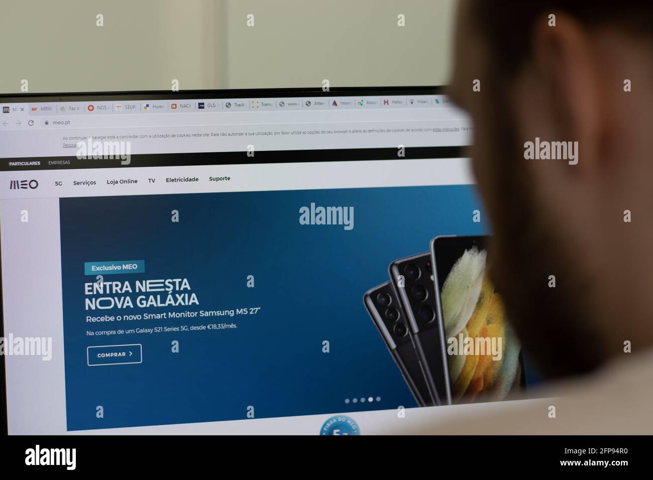 New York, USA - 1 maggio 2021: Sito web della società Meo su schermo, Editoriale illustrativo Foto Stock