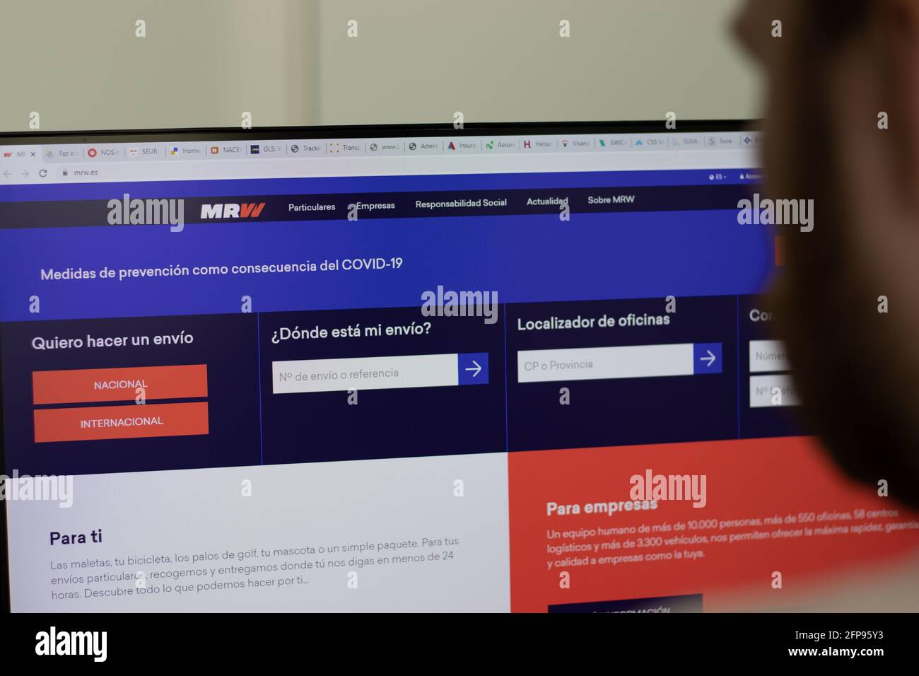 New York, USA - 1 maggio 2021: Sito web della società MRW su schermo, Editoriale illustrativo Foto Stock