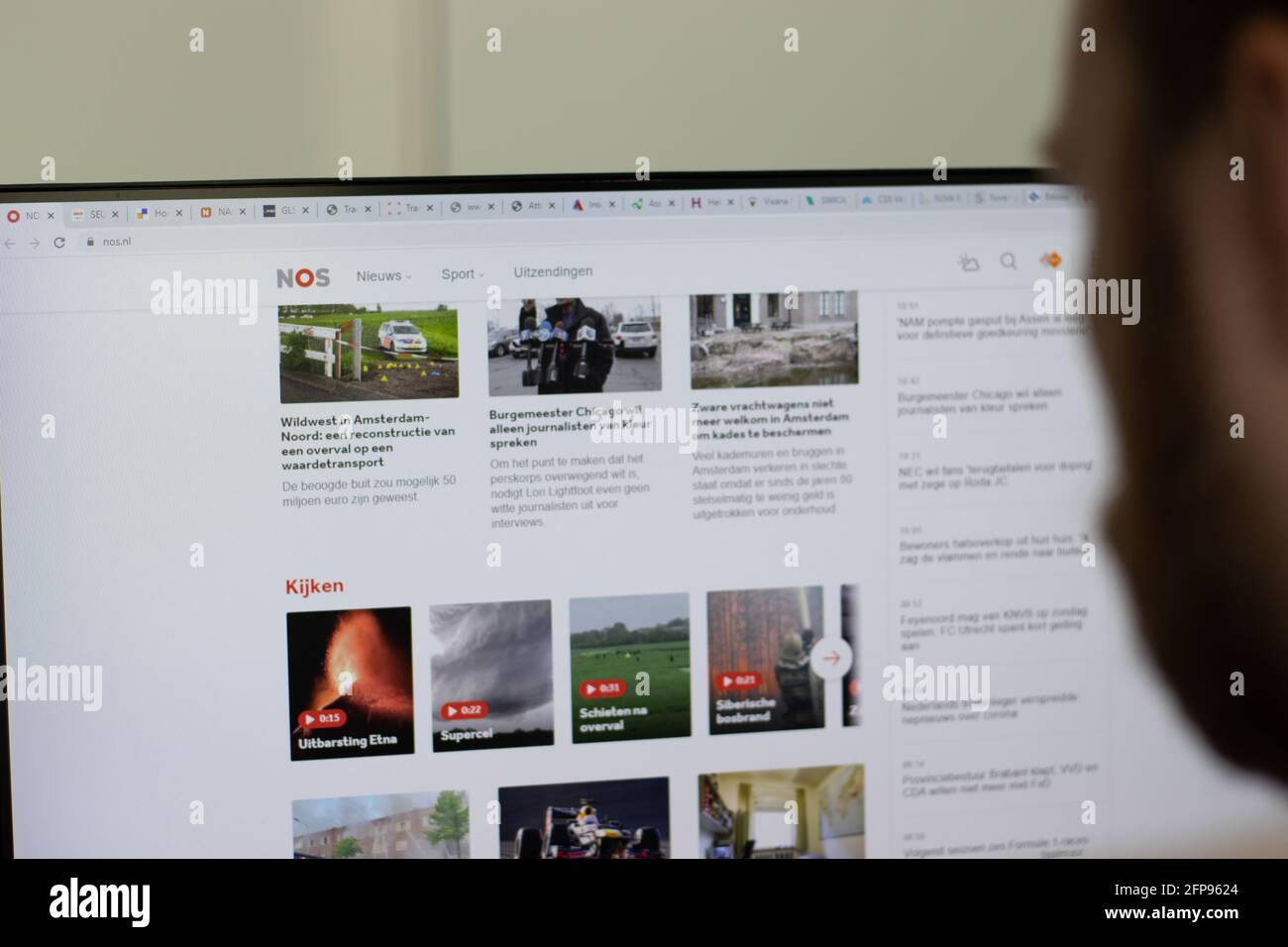 New York, USA - 1 maggio 2021: Sito web della NOS sullo schermo, Editoriale illustrativo Foto Stock