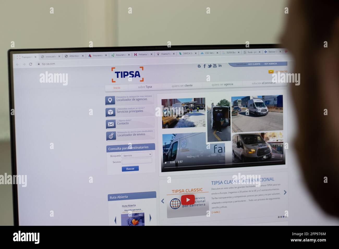New York, USA - 1 maggio 2021: Sito web della società Tipsa sullo schermo, Editoriale illustrativo Foto Stock
