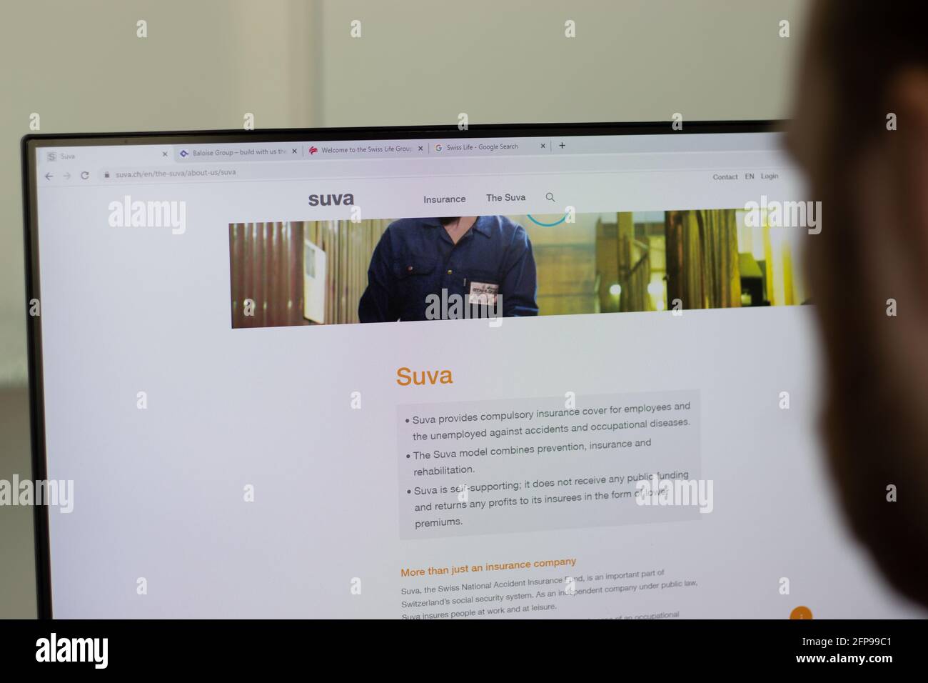 New York, USA - 1 Maggio 2021: Sito web della Suva Company su schermo, Editoriale illustrativo Foto Stock