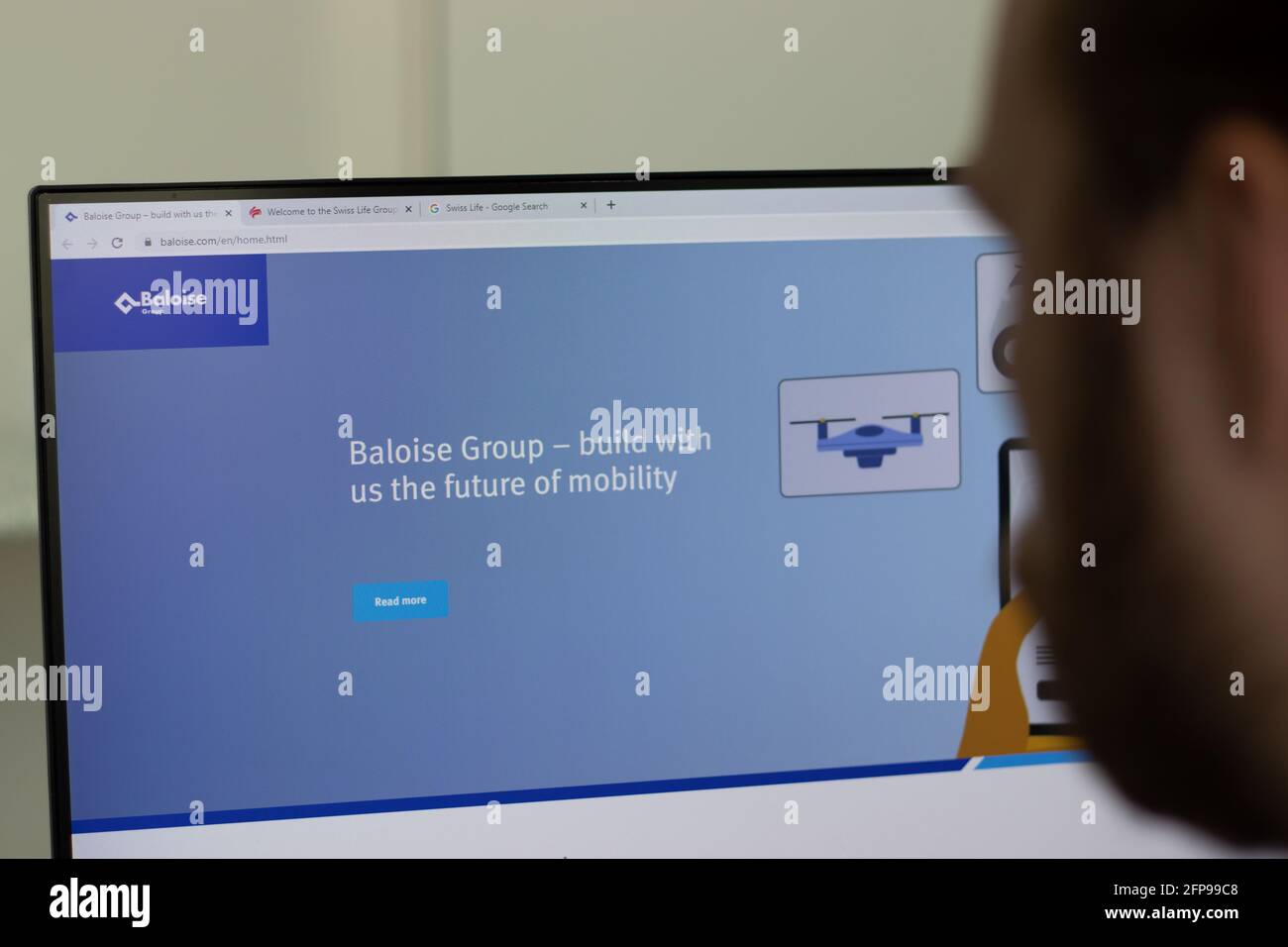 New York, USA - 1 maggio 2021: Sito web della società Baloise sullo schermo, Editoriale illustrativo Foto Stock