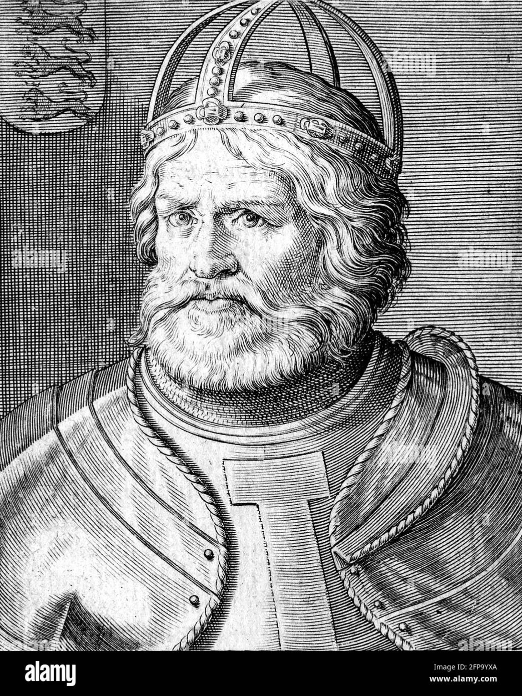 Federico i, Sacro Romano Imperatore. Ritratto di Federico Barbarossa (1122-1190), incisione di Aliprando Caprioli, 1596 Foto Stock