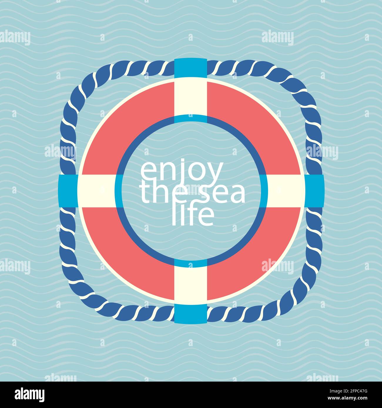 Scopri la scritta Sealife in Lifebuoy Simple Vector Icon Illustrazione Vettoriale
