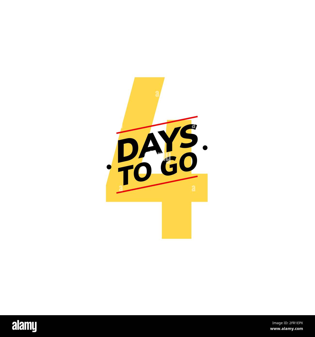 4 giorni per passare all'ultima icona del conto alla rovescia. Offerta promozionale valida per quattro giorni, solo 4 giorni. Illustrazione Vettoriale