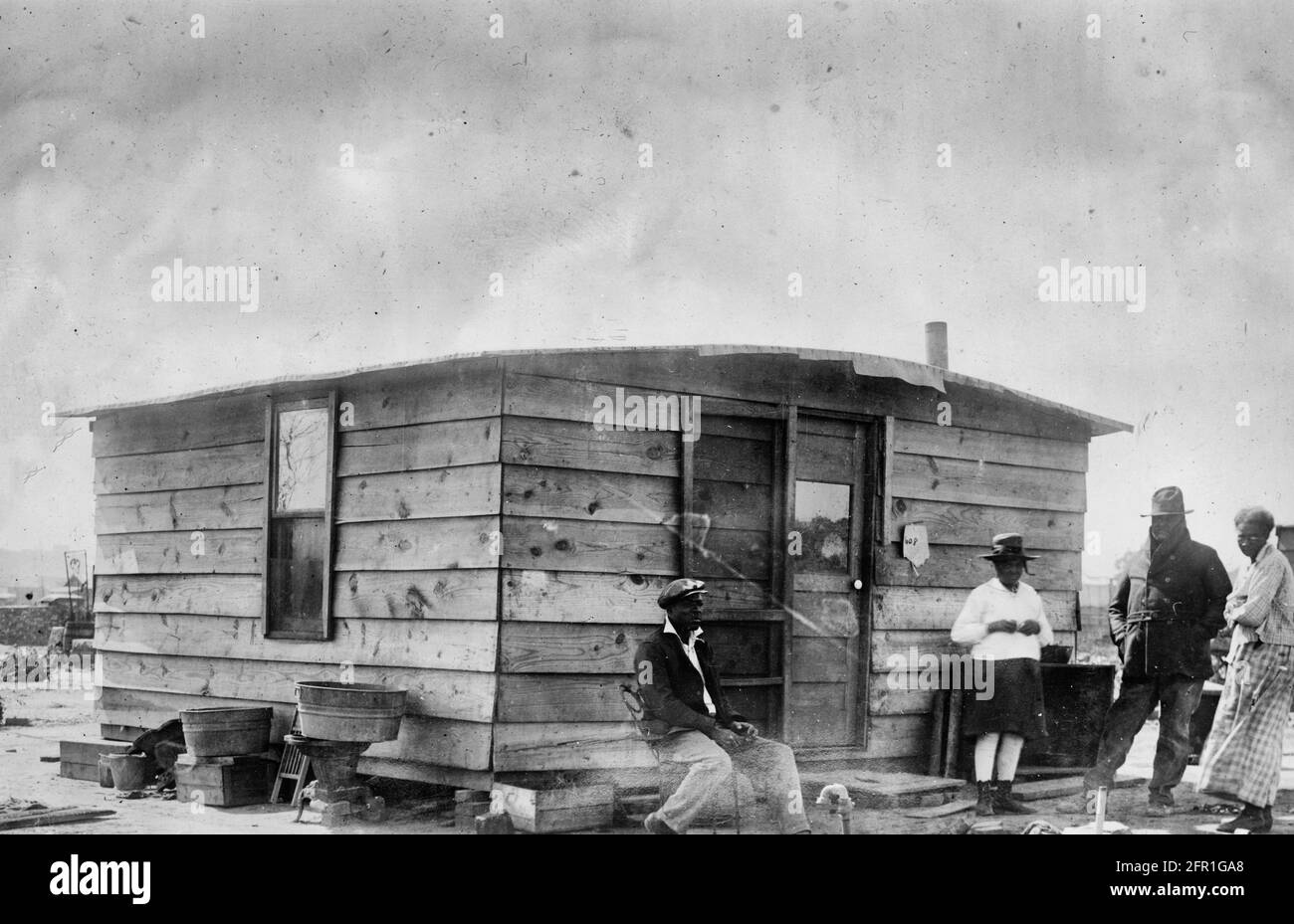 Periodo di ricostruzione dopo la rivolta di gara nel giugno 1921 a Tulsa, Oklahoma tipo di case Foto Stock