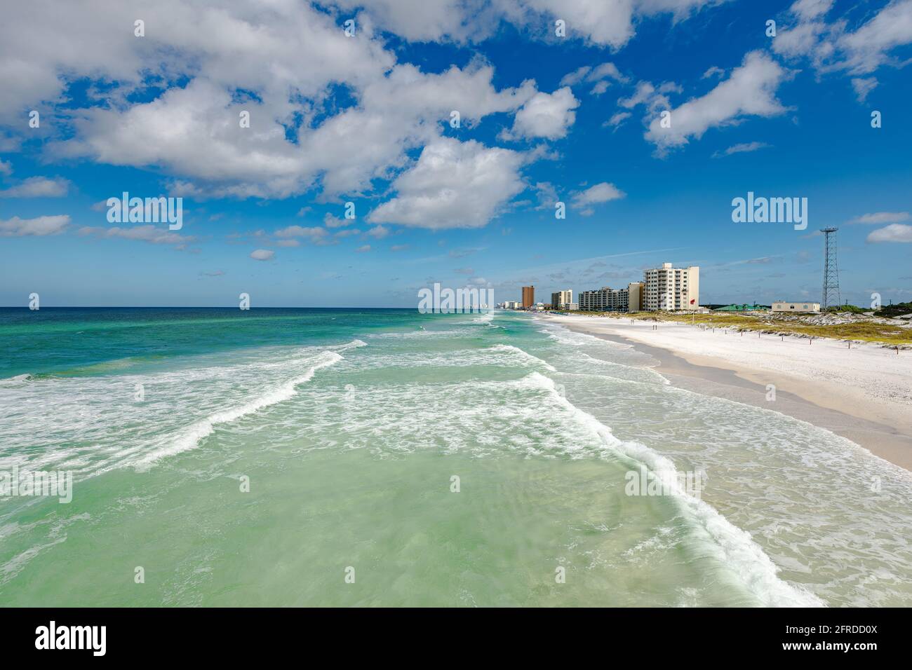 Panama City Beach Florida paesaggio nuvoloso, mare costa Foto Stock