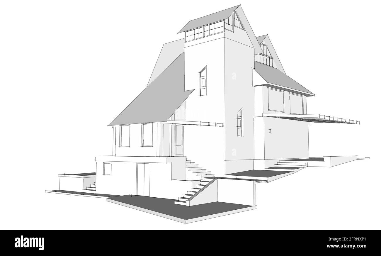 Disegno di architettura di una casa Foto Stock