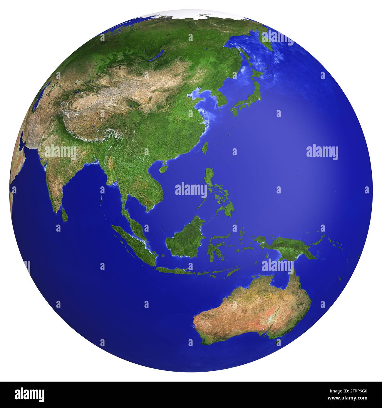 Mappa del pianeta Terra. Lato dell'Asia e dell'Australia. La texture terrestre di questa immagine fornita dalla NASA. (http://visibleearth.nasa.gov/view_rec.php? Foto Stock