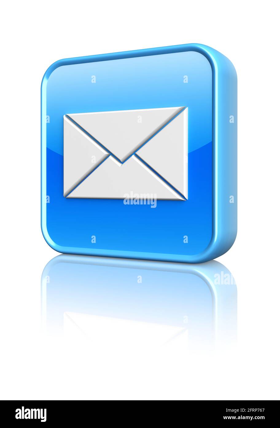 Pulsante e-mail blu. immagine 3d Foto Stock