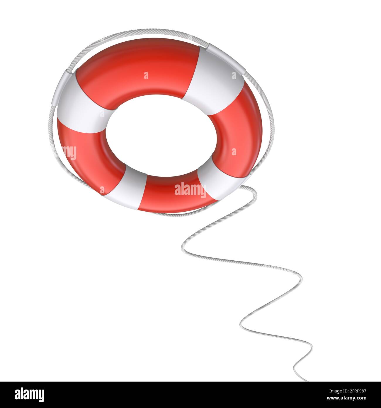Aiuto. lifebuoy su sfondo bianco. immagine 3d rappresentata Foto Stock