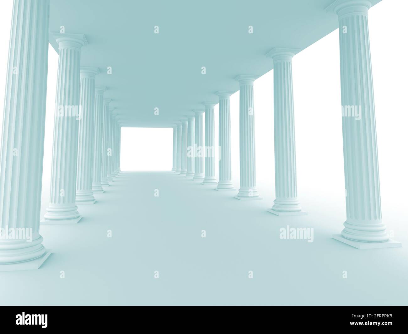 Astratto colonnato dorico. immagine 3d rappresentata Foto Stock