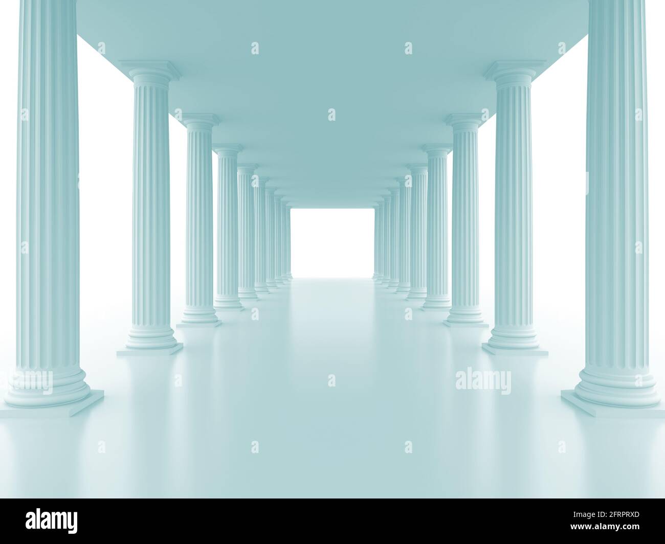 Astratto colonnato dorico. immagine 3d rappresentata Foto Stock