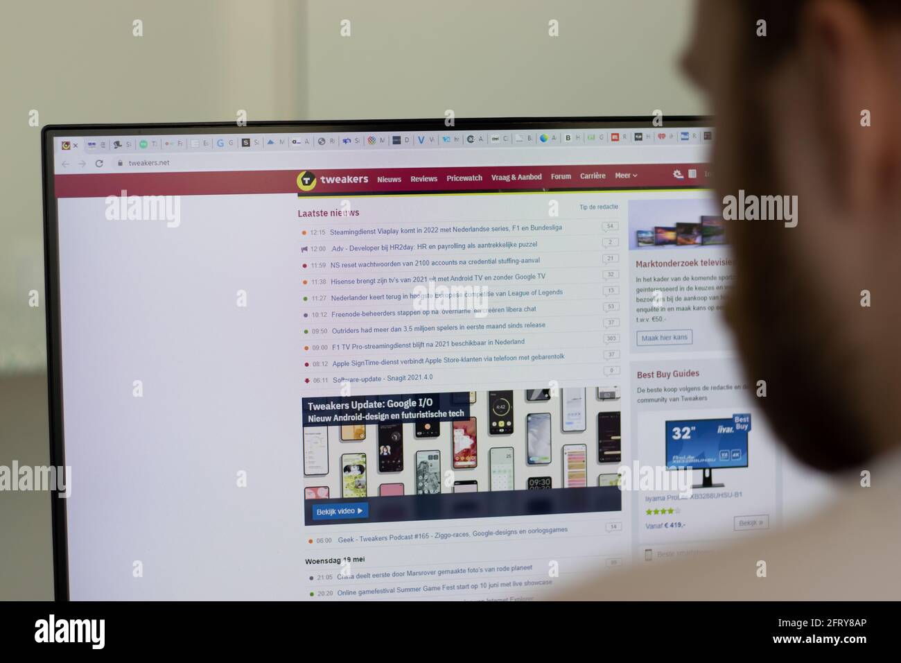 New York, USA - 1 maggio 2021: Sito web della società di tweakers su schermo, Editoriale illustrativo Foto Stock
