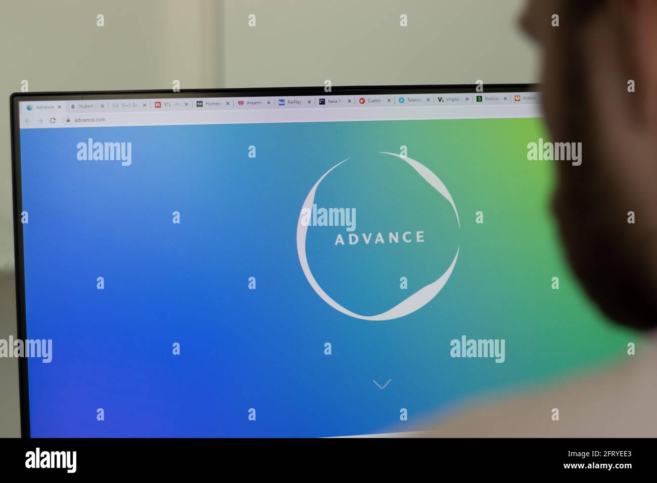 New York, USA - 1 maggio 2021: Sito web della società Advance Publications sullo schermo, Editoriale illustrativo Foto Stock