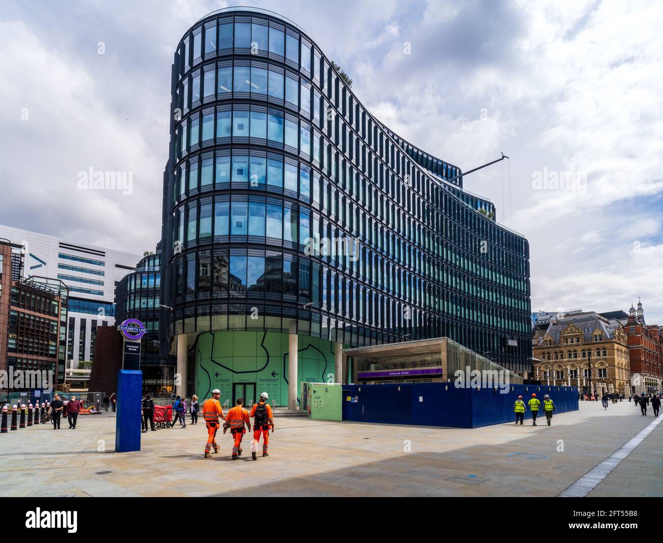 100 Liverpool Street - 100 Liverpool St è un importante centro di sviluppo di uffici nel City of London Financial Center, Architects Hopkins Architects, 2020. Foto Stock