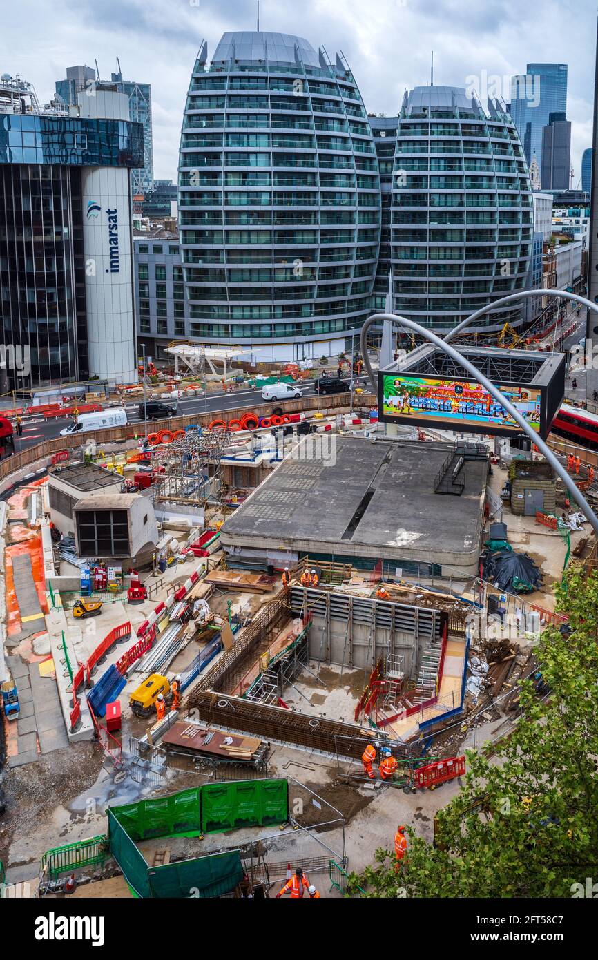 Old Street Roundabout Redevelopment London - Old Street Roundabout, conosciuta anche come Silicon Roundabout a East London. Foto Stock
