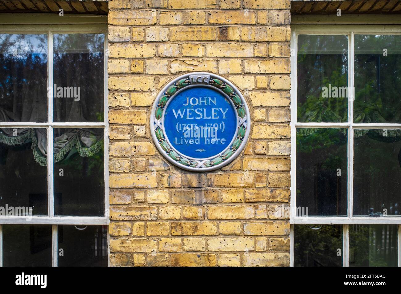 John Wesley's House a 49 City Rd, Londra. La residenza georgiana fu costruita nel 1779 da John Wesley. Ha vissuto qui per gli ultimi 12 anni della sua vita. Foto Stock