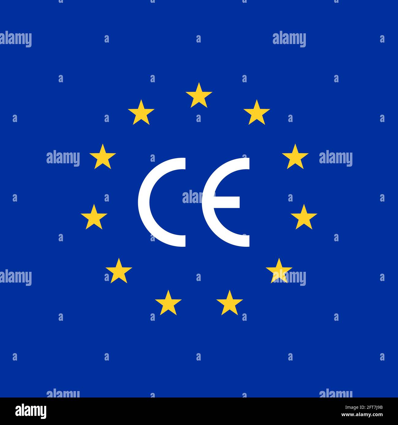 Marchio CE logo europe flag. Simbolo certificato vettore euro Illustrazione Vettoriale