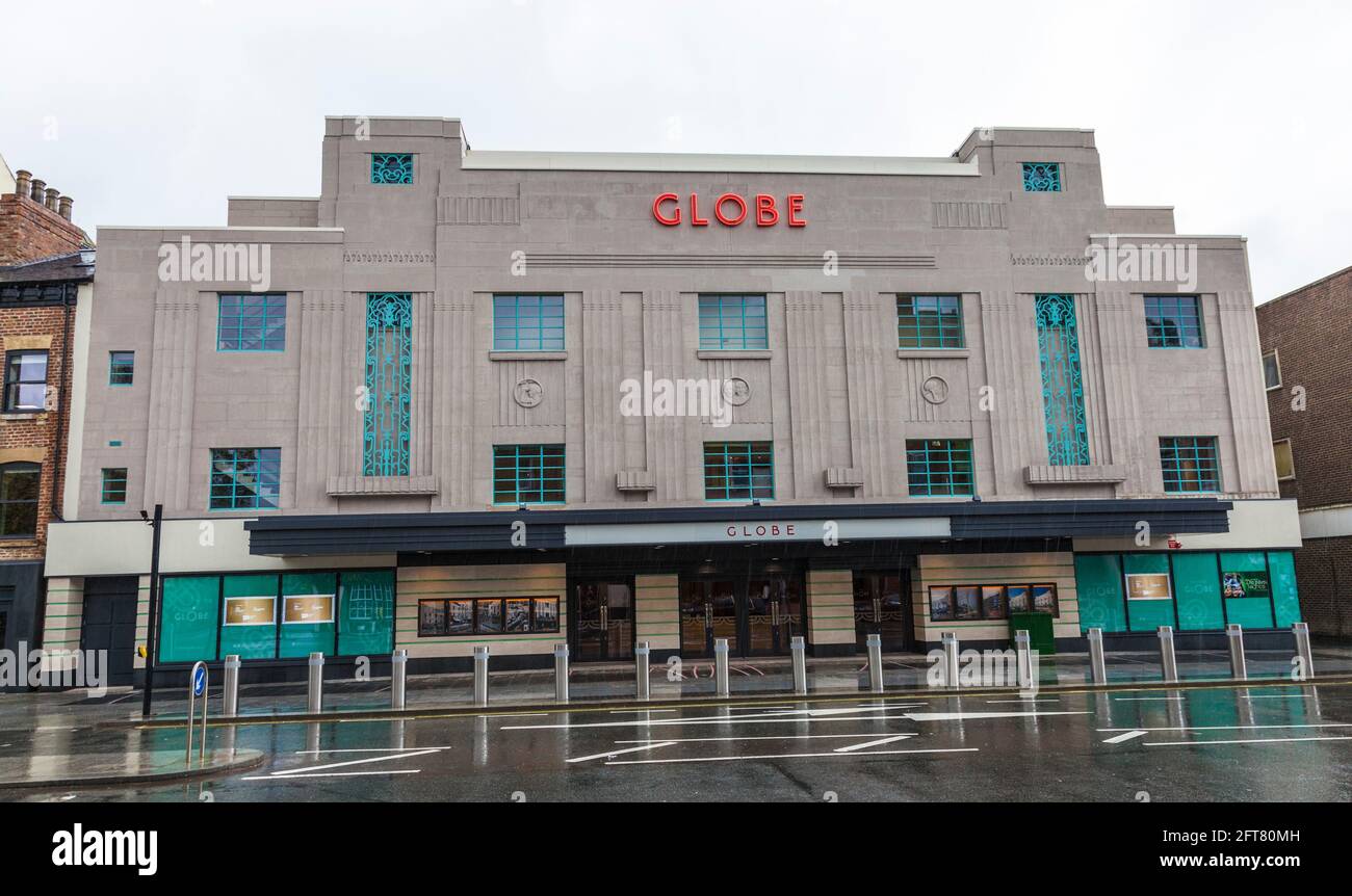 Stockton on Tees, Regno Unito. 21 maggio 2021. Il Consiglio di Borough ha annunciato che i lavori di ristrutturazione di £30m sull'art deco, Globe Theatre, sono stati completati e la sede sarà presto aperta al pubblico. Credit David Dixon/Alamy Foto Stock