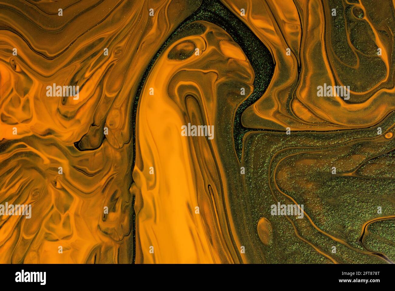 Belle macchie di liquido unghie laccs.Fluid art, pour pittura technique.Good come arredamento digitale, spazio negativo. Foto Stock
