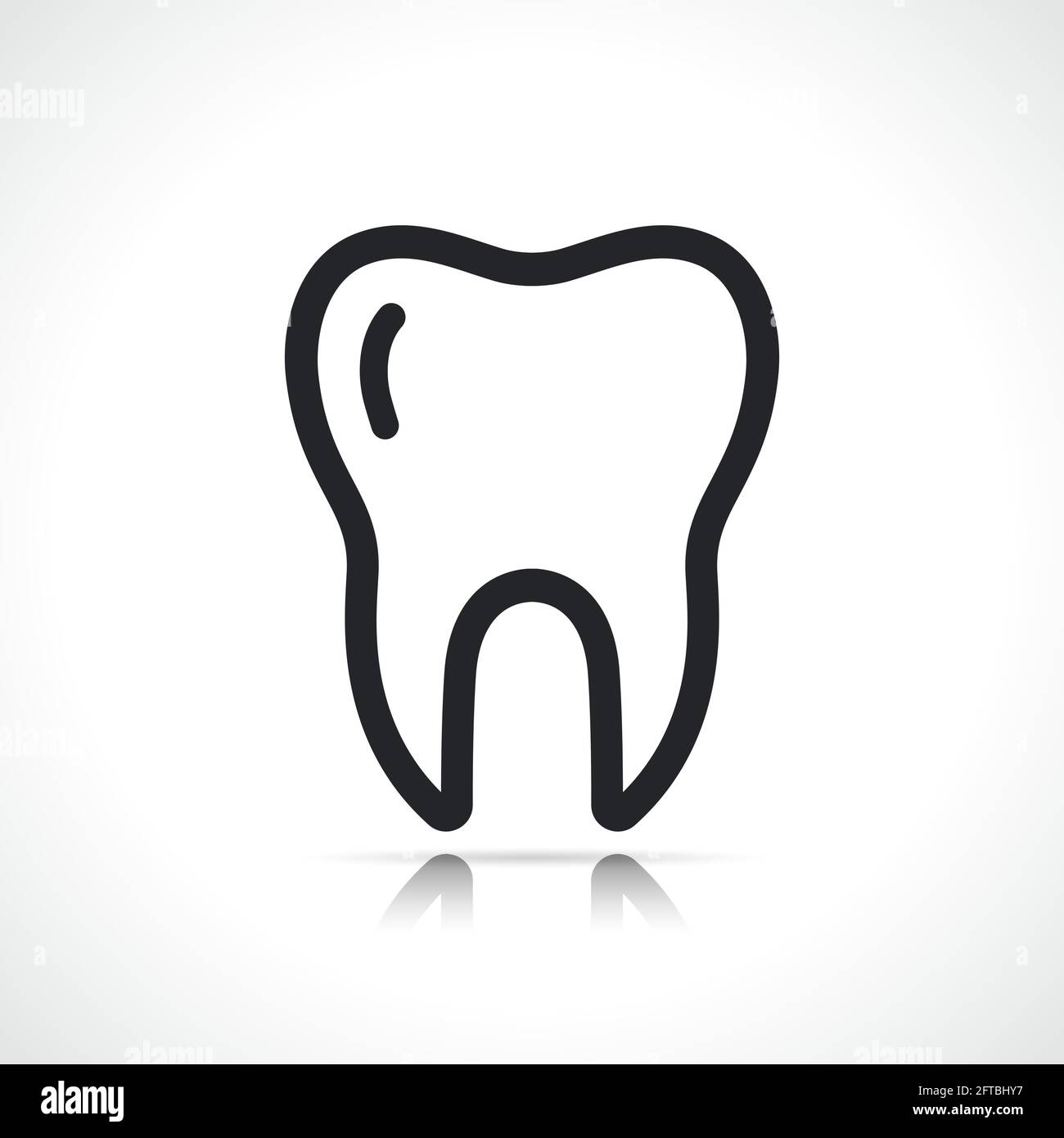 disegno isolato con icone a forma di dente o di linea dei denti Illustrazione Vettoriale