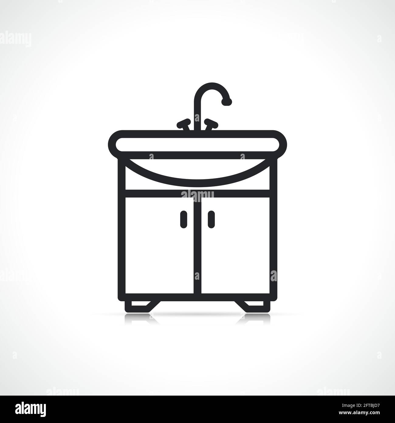 icona della linea del lavabo sull'unità di cortesia isolata Illustrazione Vettoriale
