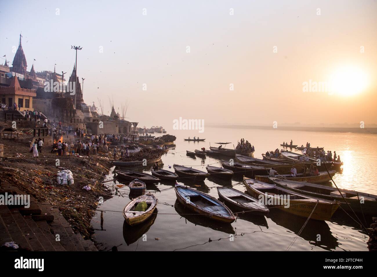 Varanasi Banaras Ghats si Ghat Dashashashwamedh Ghat Manikarnika Ghat Tulsi Ghat Foto Stock