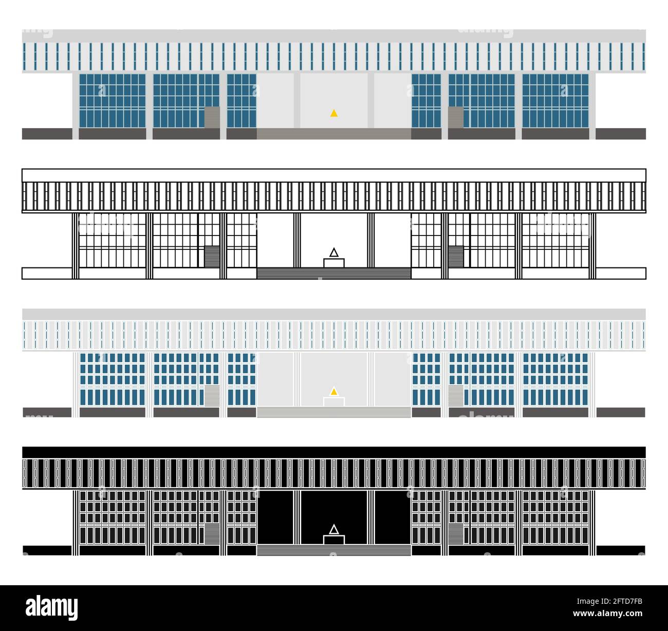 Palazzo Inconfidenza a Belo Horizonte, Brasile Illustrazione Vettoriale