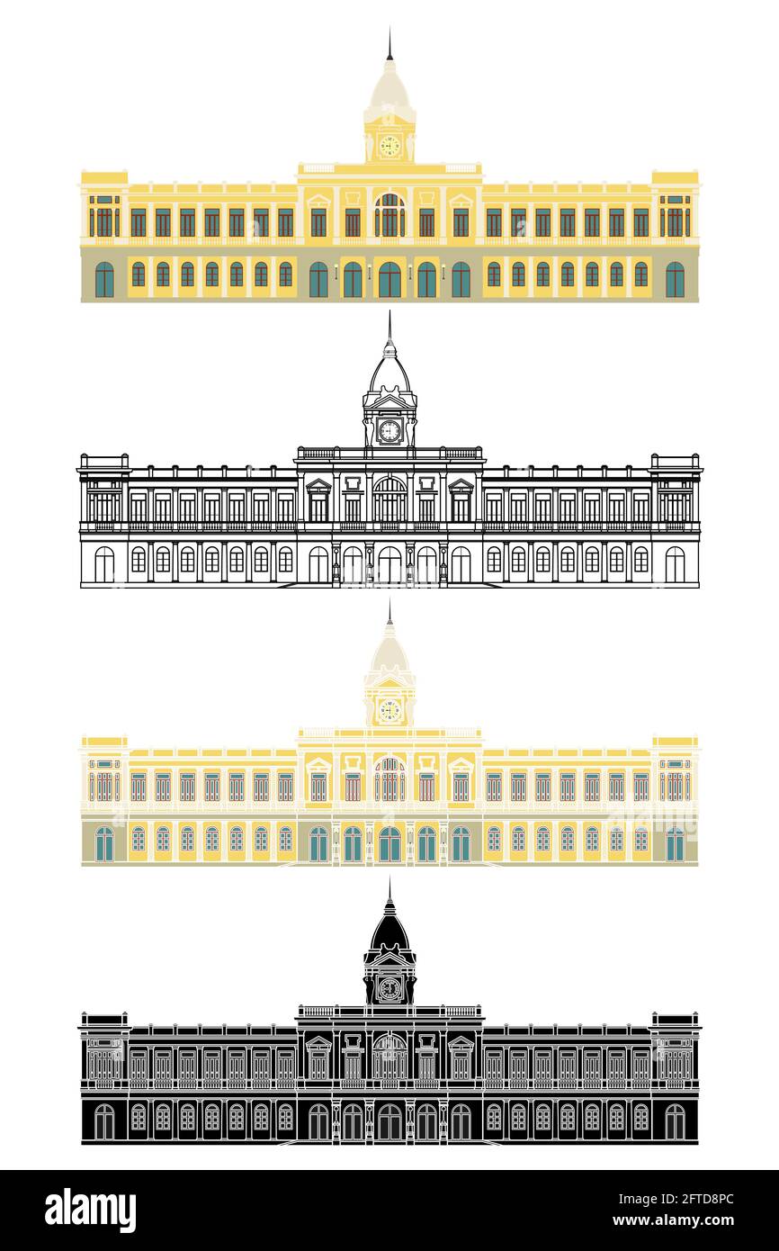 Stazione centrale di Belo Horizonte, Brasile Illustrazione Vettoriale