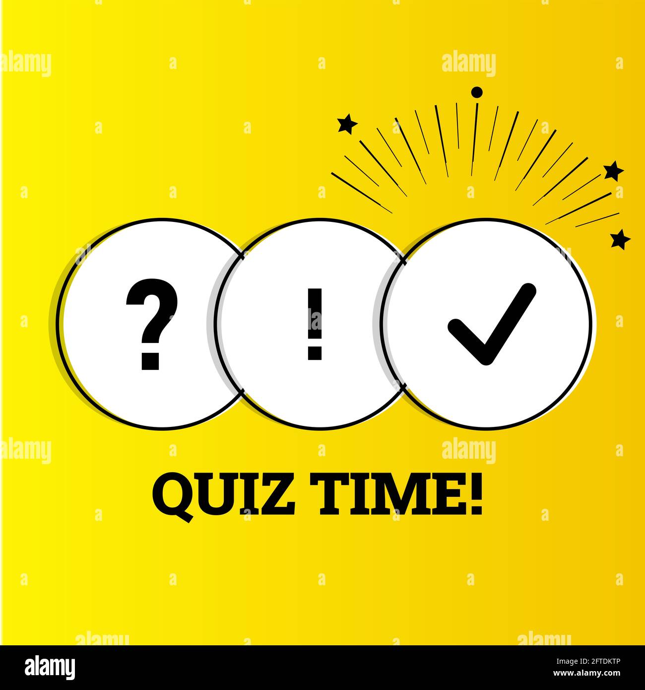 Tempo del quiz, modello di progettazione del banner del punto interrogativo Foto Stock