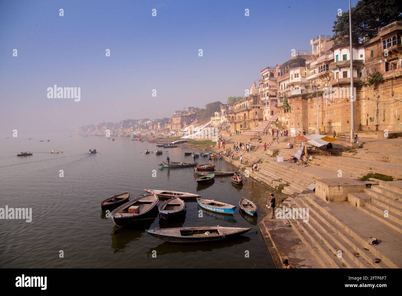Varanasi Banaras Ghats si Ghat Dashashashwamedh Ghat Manikarnika Ghat Tulsi Ghat Foto Stock