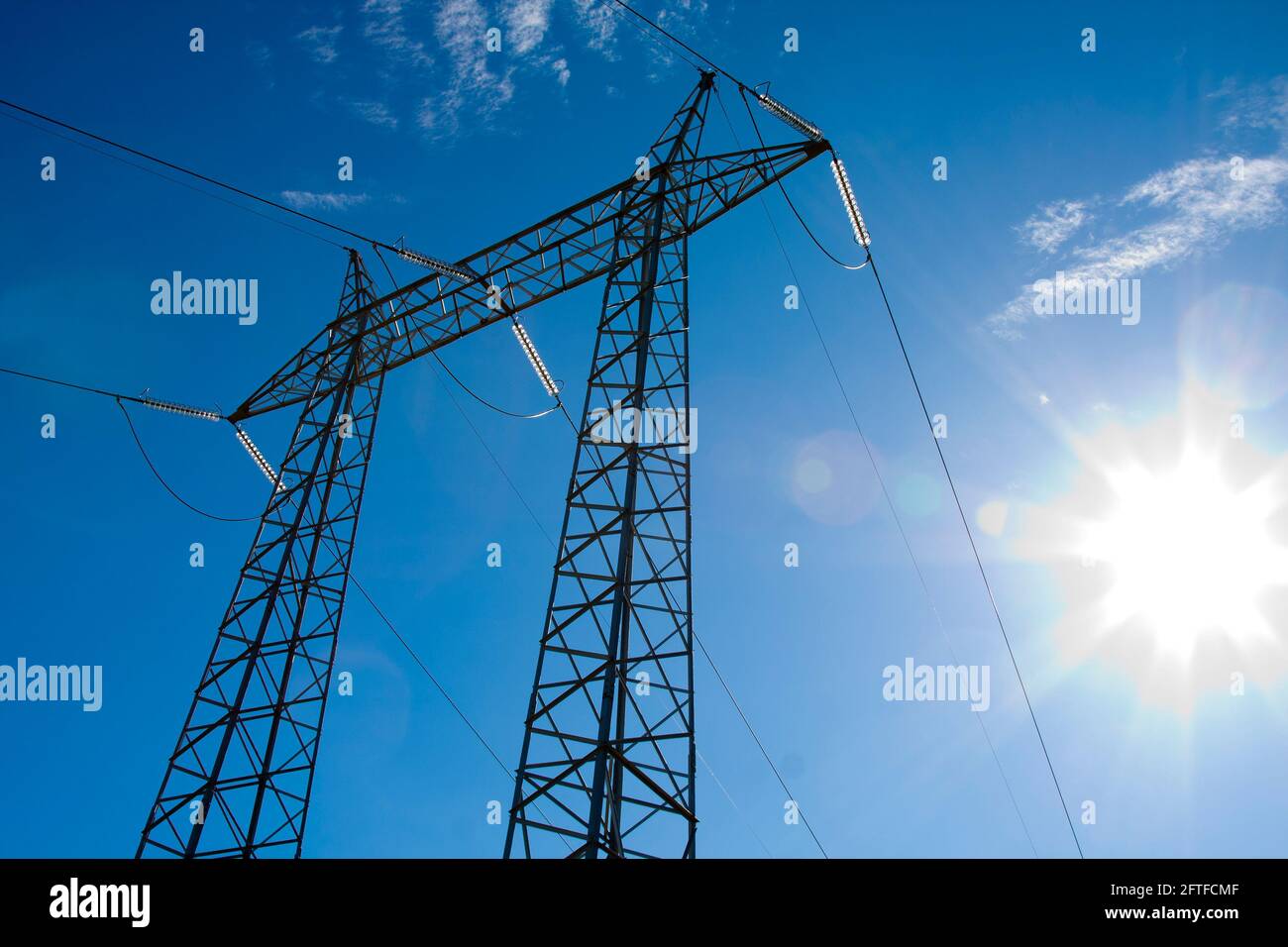energia elettrica ad alta tensione polare, risorse energetiche Foto Stock