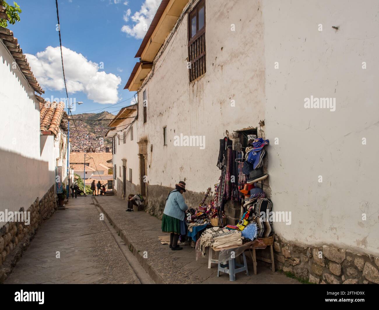 Valle Sacra, Cusco, Perù - 2016 maggio: Strada a Cuzco- Valle Sacra e vista delle Ande. America Latina. Foto Stock