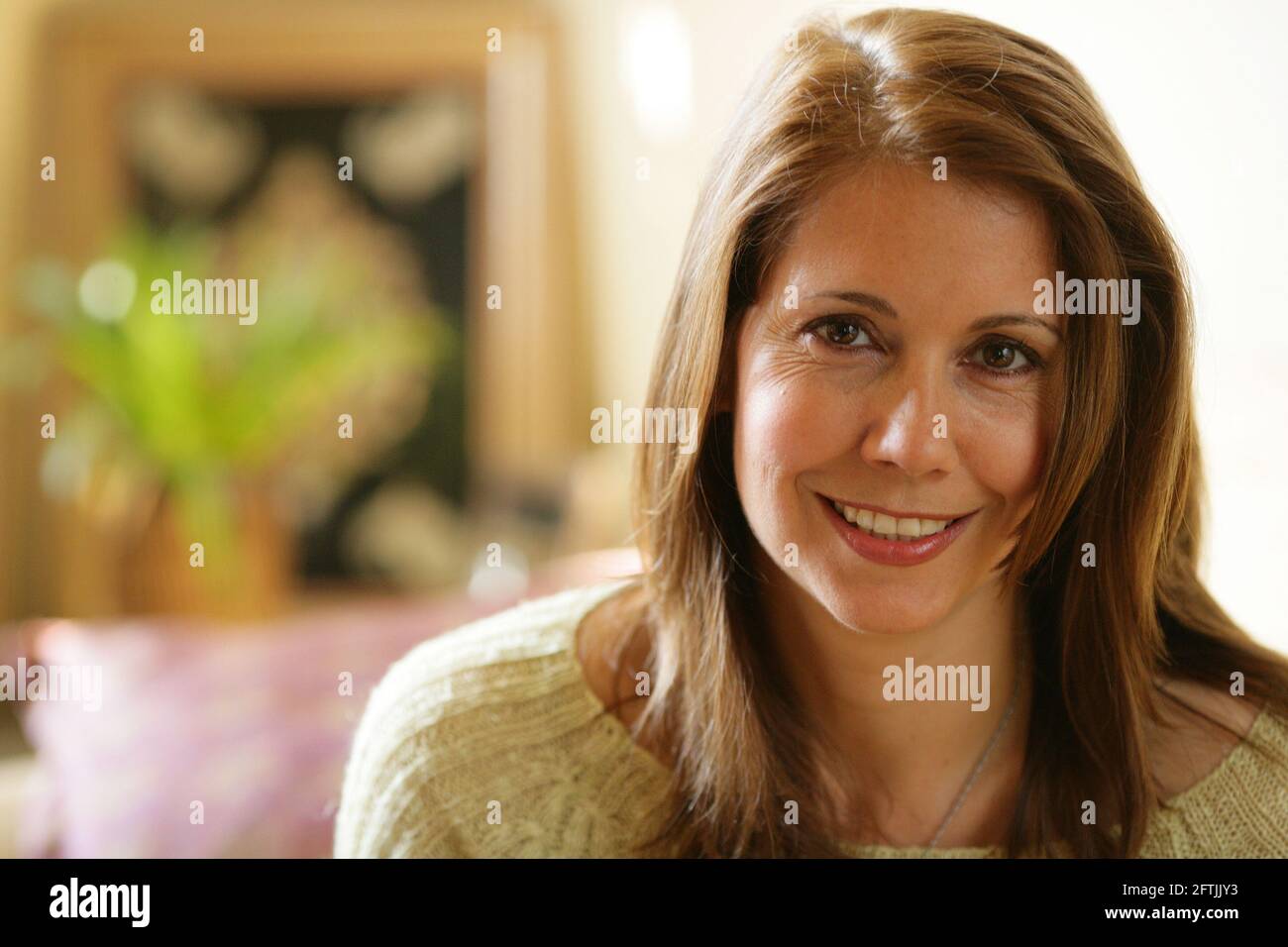 Ex presentatrice di MTV Kristiane Backer a casa sua a Londra, Regno Unito Foto Stock