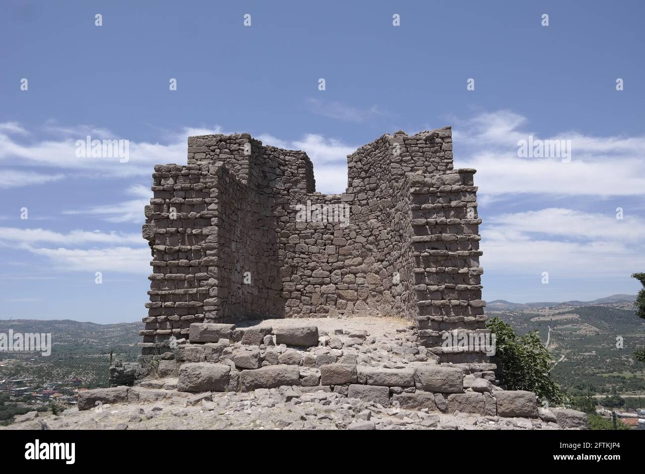 Torre difensiva dell'antica città di Assos Foto Stock