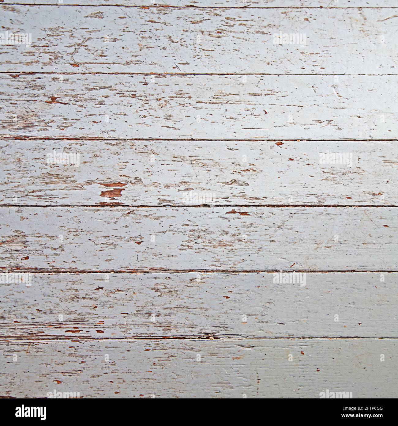 Vernice stressata scheggiava fondo pavimento e sfondi. la scagliatura della vernice 12x12 è di colore grigio chiaro con pannelli orizzontali per pavimenti che la rendono ideale per t Foto Stock