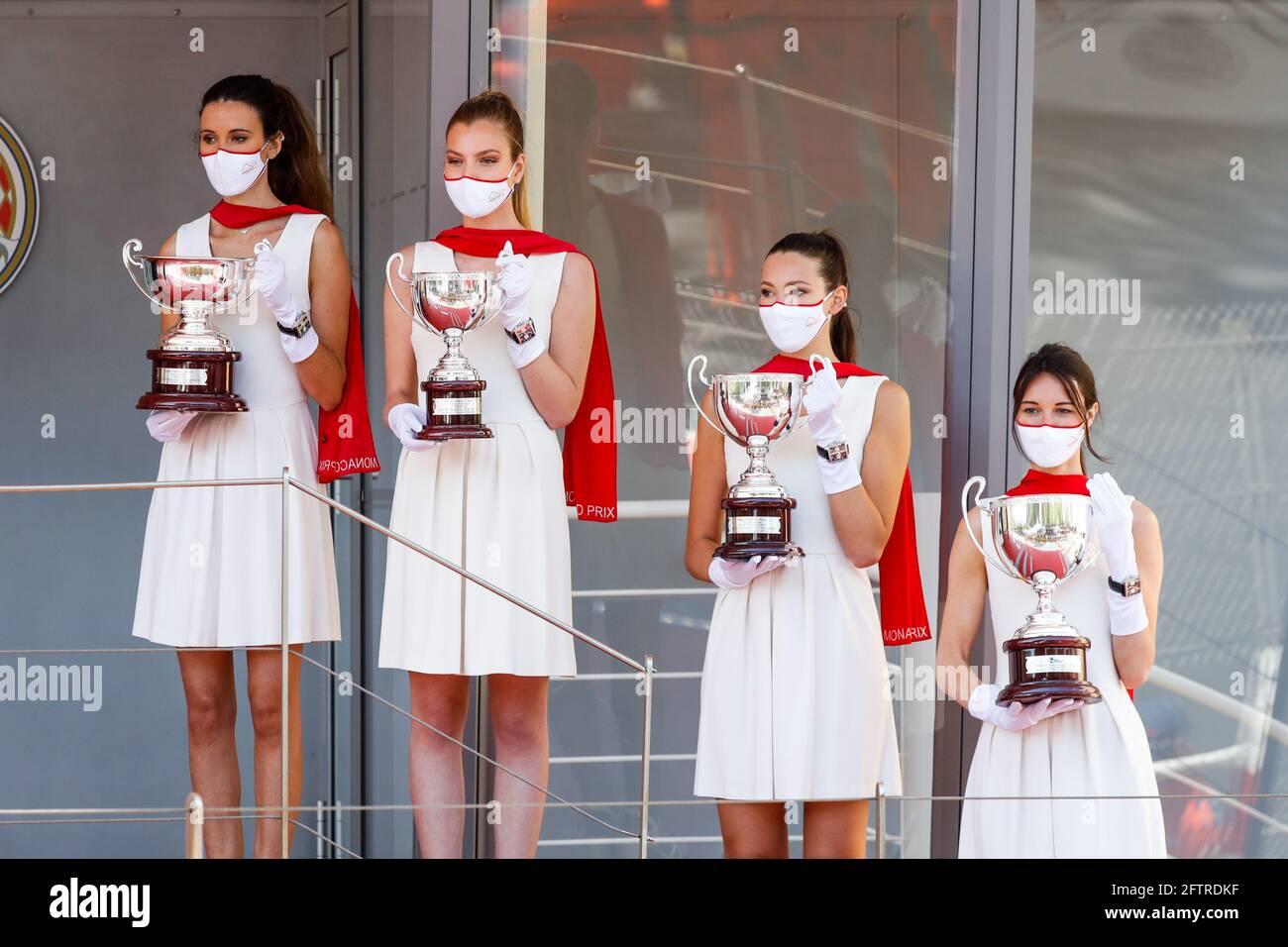 Hostess sul podio nel campionato FIA Formula 2 2021 A Monaco dal 21 al 23 maggio - Photo Florent Gooden/DPPI Foto Stock