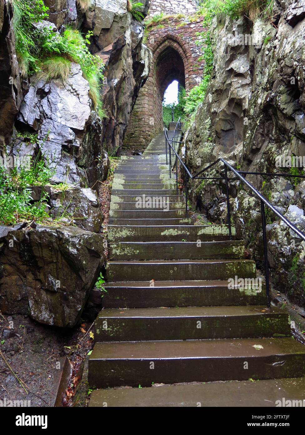 Scale di pietra nel Castello di Dumbarton Foto Stock