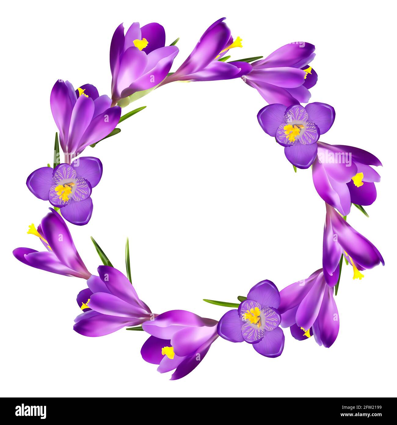 corona (anello) di croci su sfondo bianco Illustrazione Vettoriale