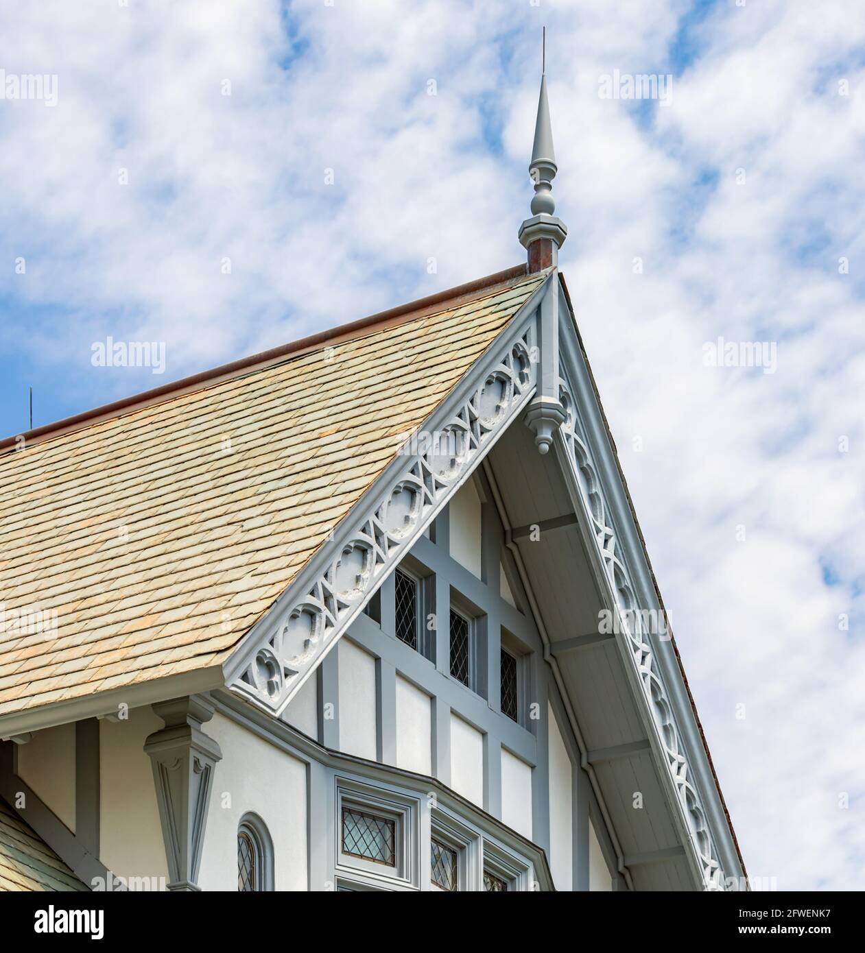 Particolari saggi architettonici di un edificio a Southampton, NY Foto Stock