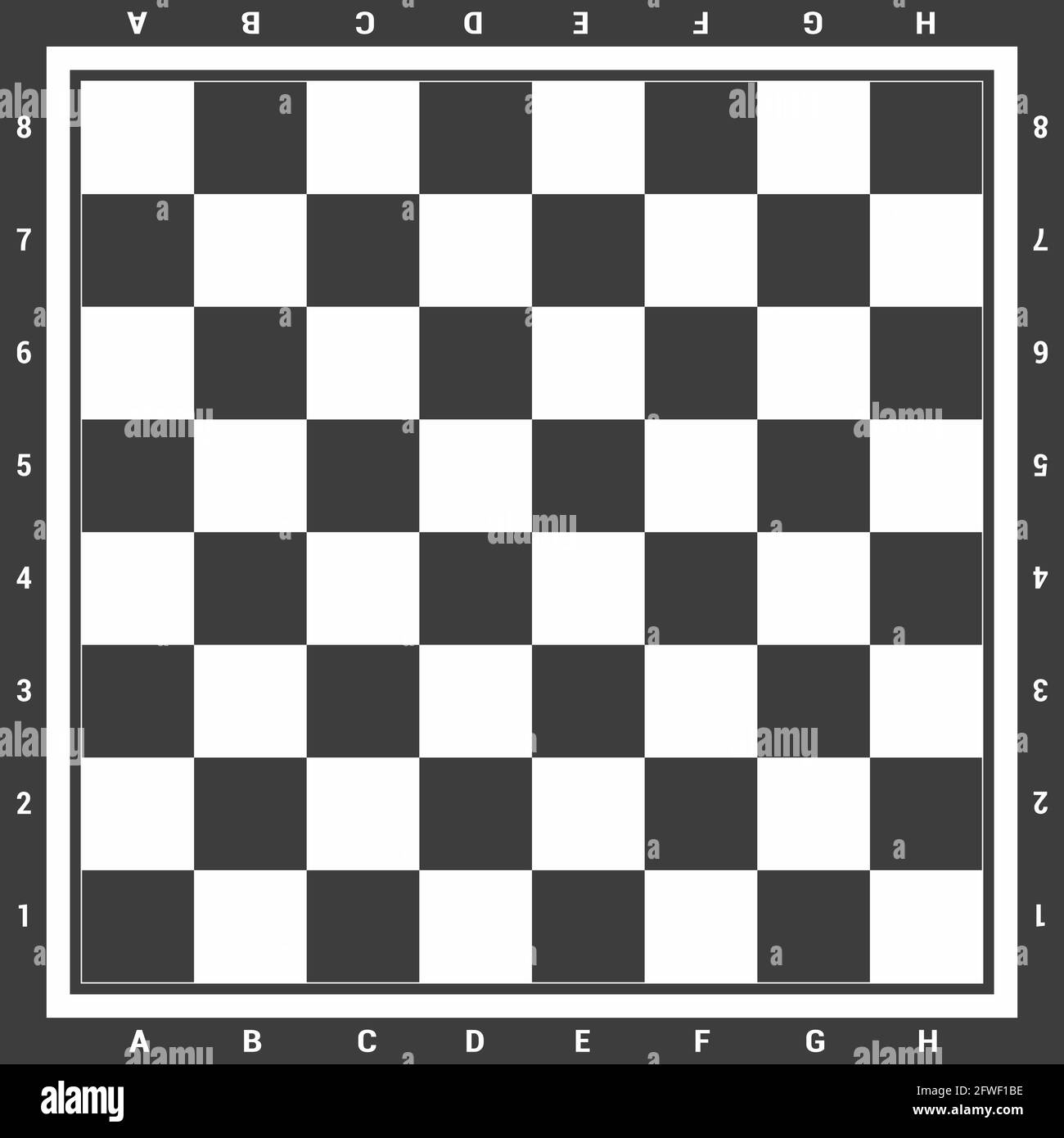 Moderna scacchiera nera con lettere e numeri disegno vettoriale  illustrazione Immagine e Vettoriale - Alamy